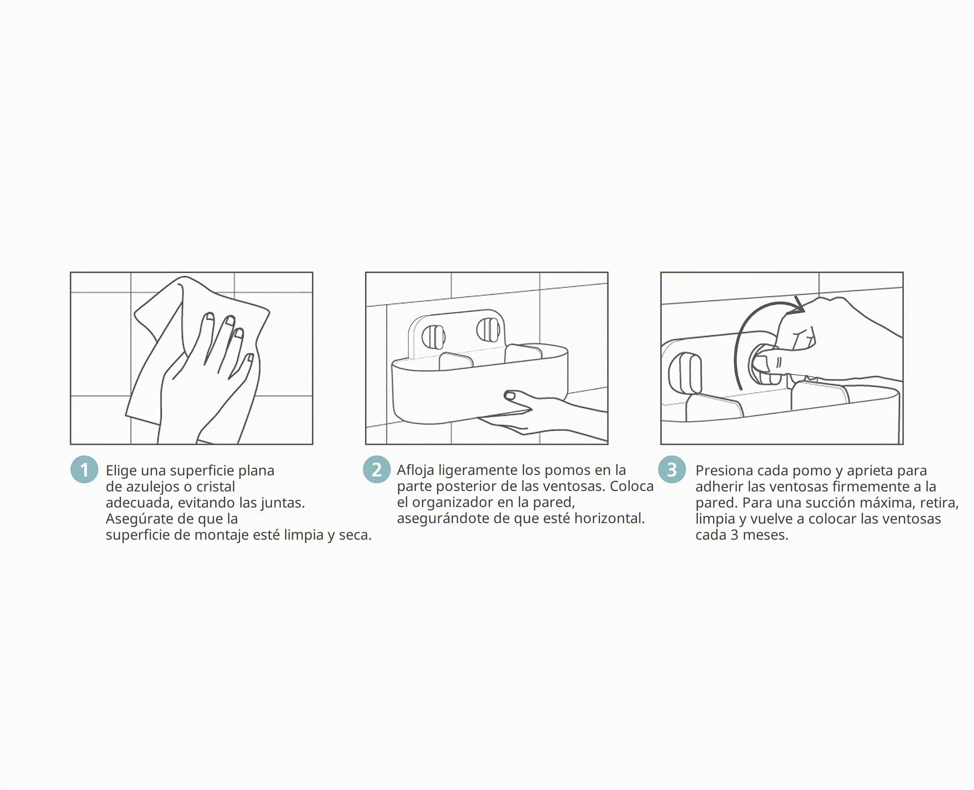 Joseph Joseph Duo Estanteria Ducha sin Taladro, Organizador de Baño para Accesorios de Ducha, Blanco, Grande