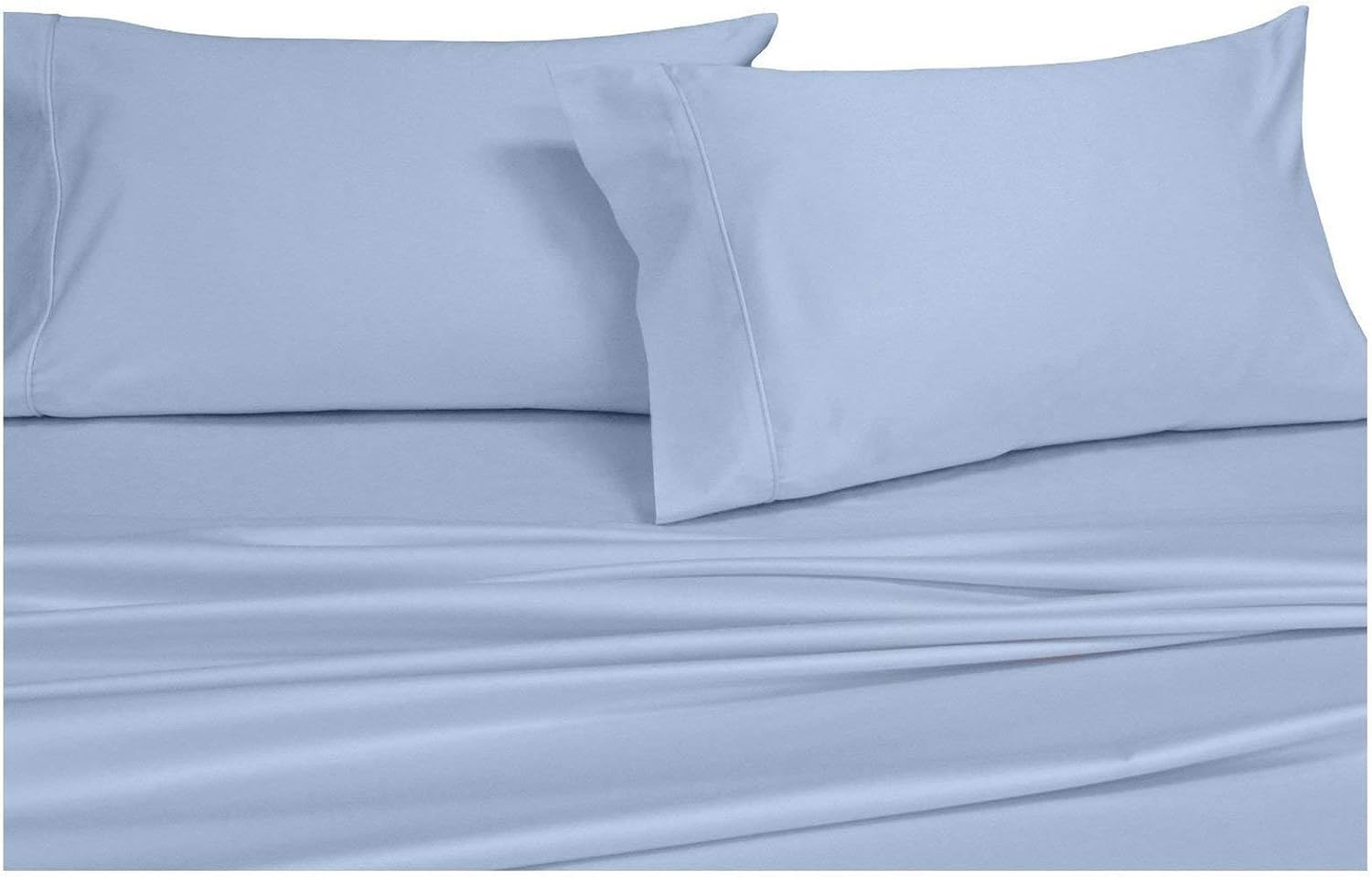 Sateen Solid Sheets, 600-Thread-Count 4PC Bed Sheet Set, 100-Percent Cotton, Deep Pocket, California-King, Navy