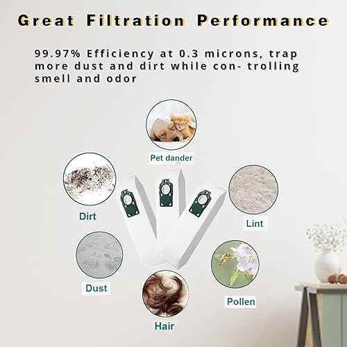 Miniatura 4 de Paquete de 10 bolsas de repuesto HEPA RLH-6 para aspiradora Riccar SupraLite R10, Simplicity Freedom R10S R10D S10P S10S S10S Aspiradoras