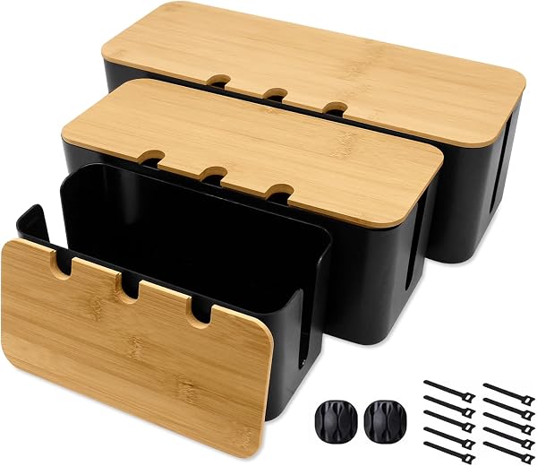 Zyluniy Lot de 3 Boîtes de Rangement pour Câbles