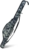 Fishing Rod and Reel Carry Bag with Water Resistant Ripstop Polyester, Adjustable Shoulder and Hand Straps, Large Opening Foldable Storage Organizer for Angling Equipment 160cm(140cm) - 1