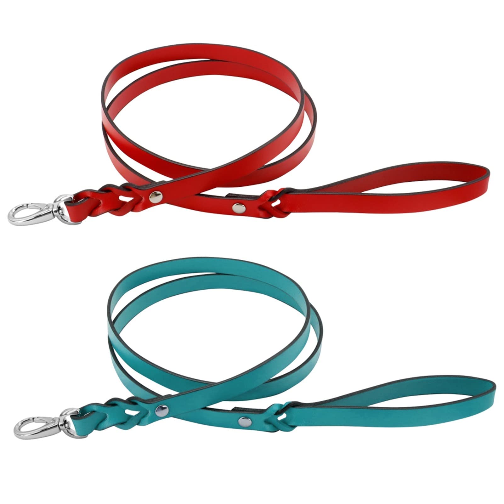 Skórzana smycz dla zwierząt Skórzana pleciona smycz dla psa Puppy Walking Training Lead Zwierzęta domowe Psy Smycze Pasek dla małych, średnich i dużych psów Lina trakcyjna 130 cm (kolor: 02, rozmiar