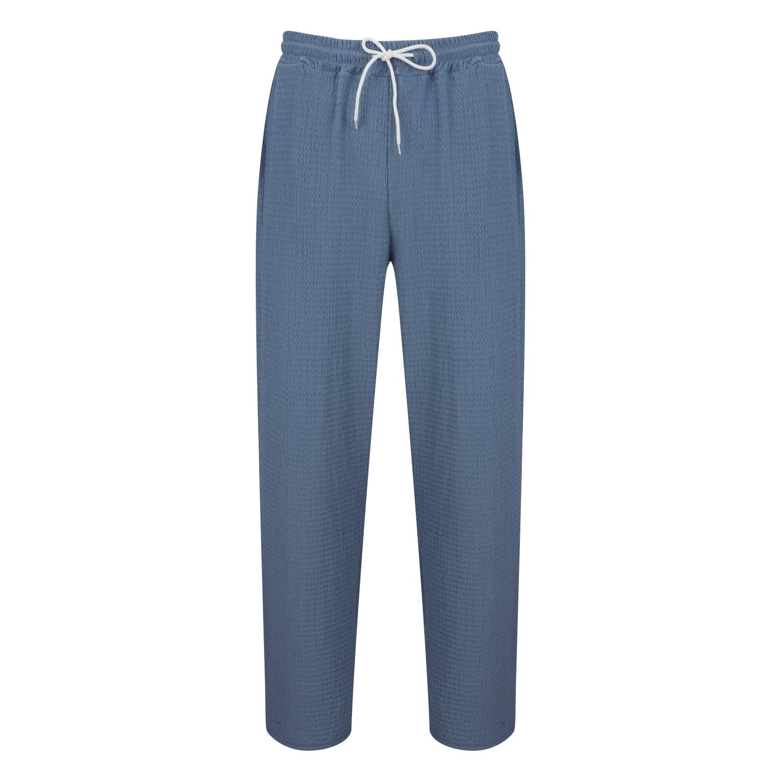 Tuta da uomo per il tempo libero, in cotone, con maglietta corta e pantaloni estivi, tinta unita, classica, traspirante, confortevole, per interni ed esterni