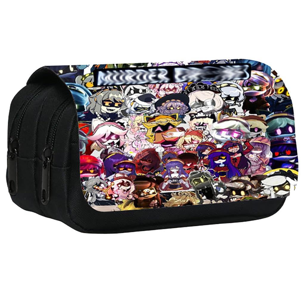 Murders D Uzi Cyn J V N Pencil Case | Stylish, Practical, and Large Capacity Pencil Pouch | Versatile Storage for Stationery, Toiletries, Makeup, Travel & Office Supplies (Black-3)