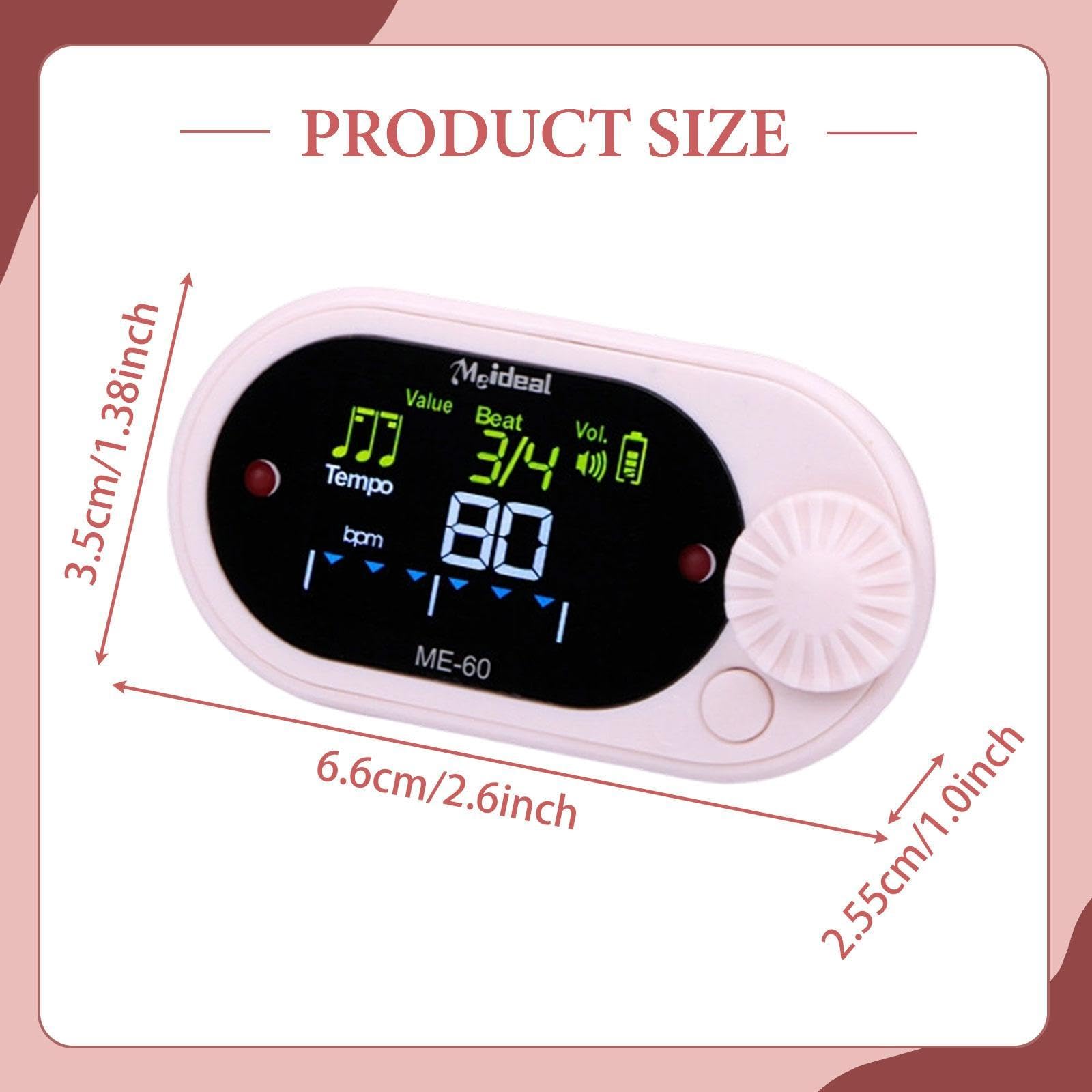 MagiDeal Metrónomo digital con conteo vocal, robusto, multiusos, profesional, generador de tonos para bajo, piano, ukelele y batería, Rosa