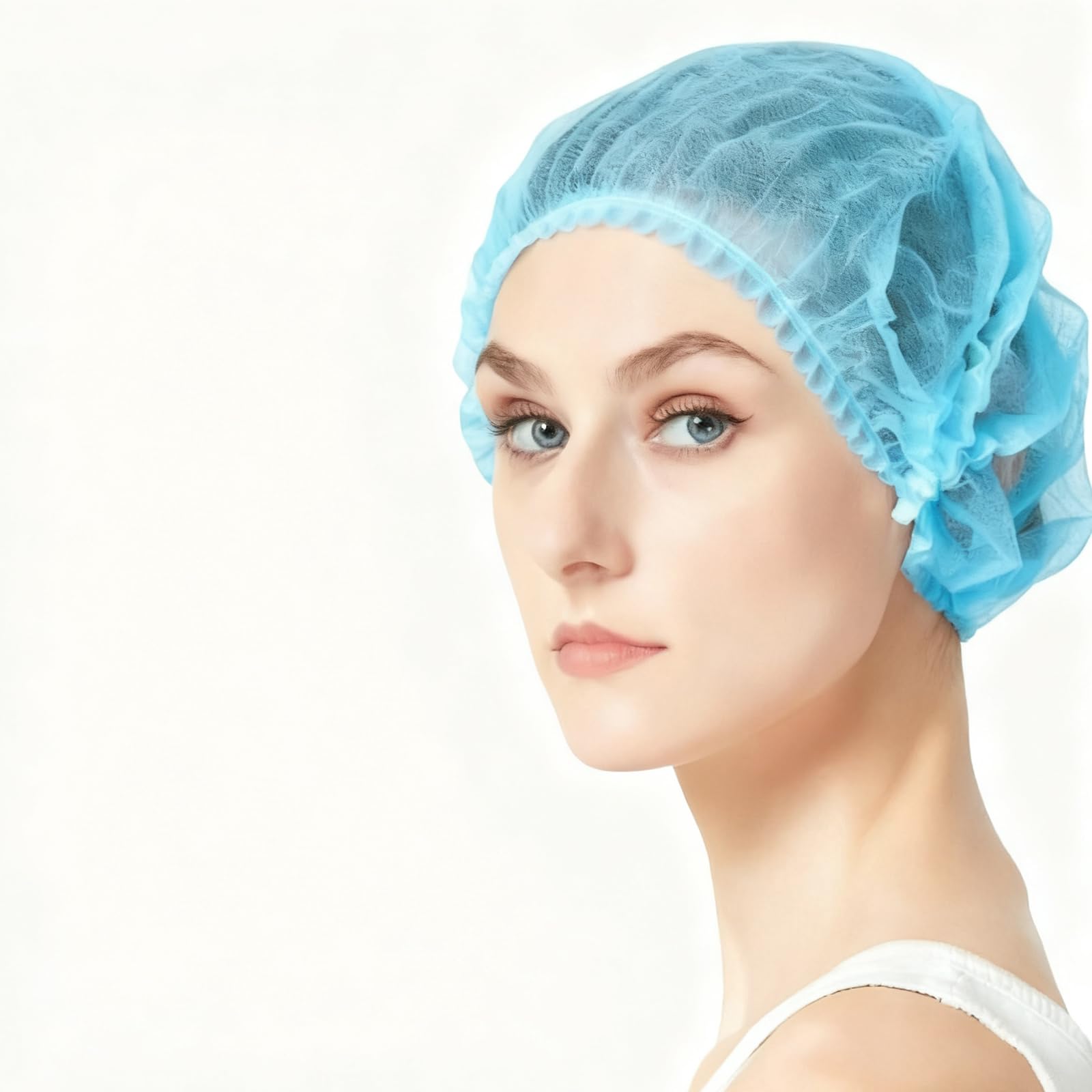 Lot de 400 charlotte cheveux jetable - Charlotte alimentaire avec double bande élastique pour restauration, beauté, cuisine, douche