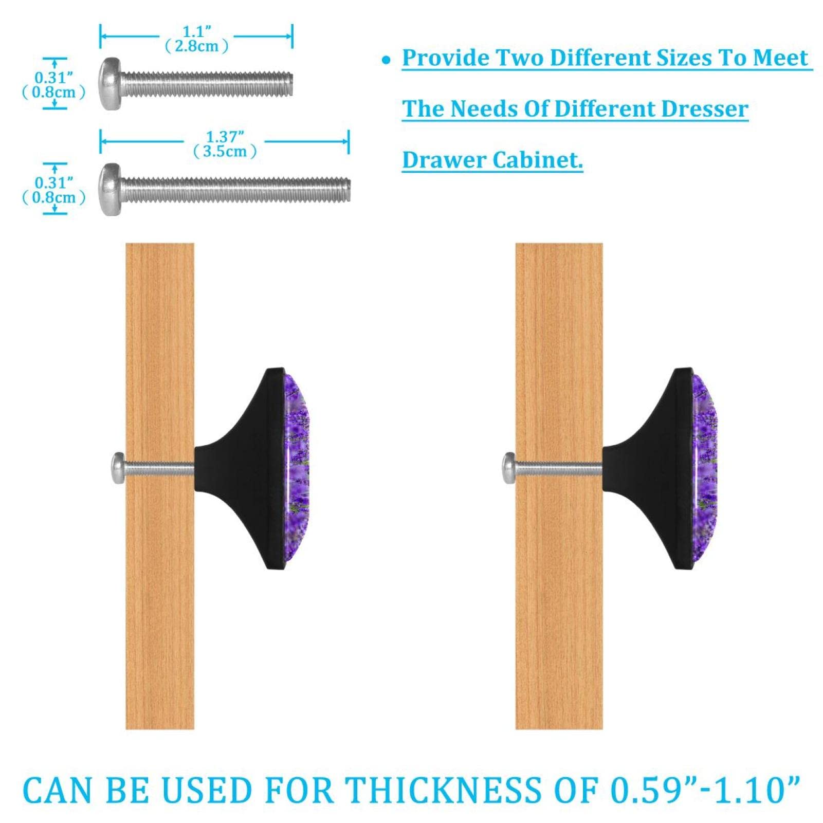 Flower Purple Cabinet Handles 2-Pack – Stylish Solid Drawer Pulls For Dressers, Bookcases, Kitchens, Bedrooms & Bathrooms