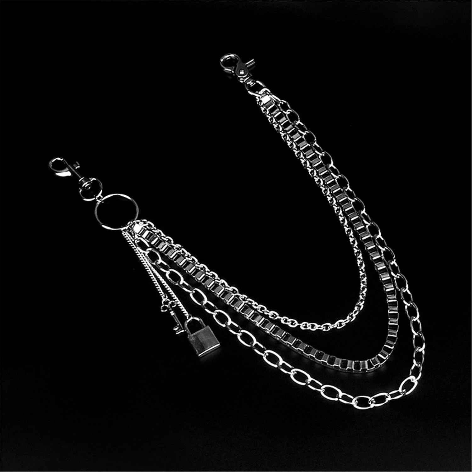 Pants Chain for Men Hip Hop Punk Trouser Chain Pocket Belt Silver Jeans Goth Accessories