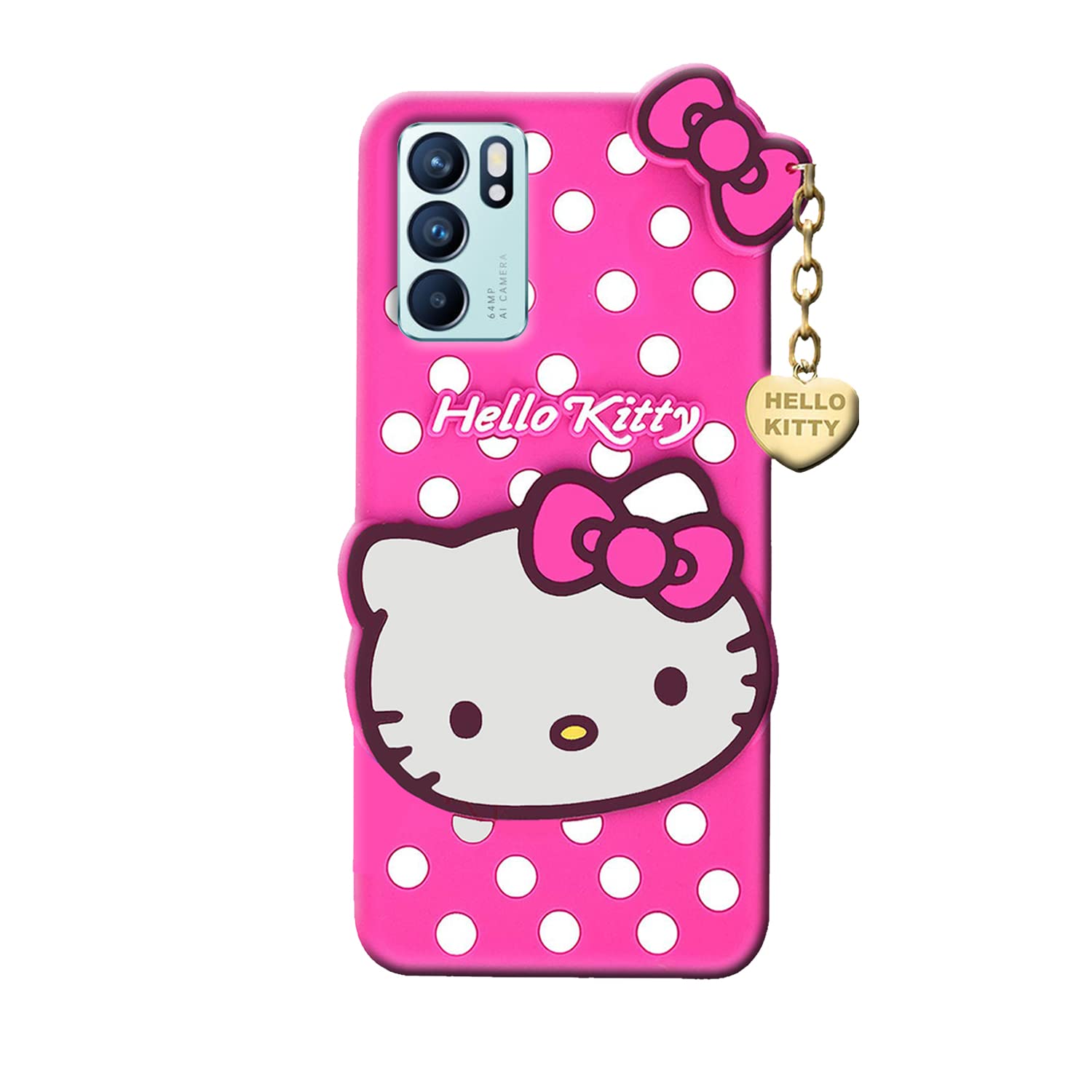 Sunshine® Hello Kitty Case Compatible with Oppo Reno6 5G 3D Cute