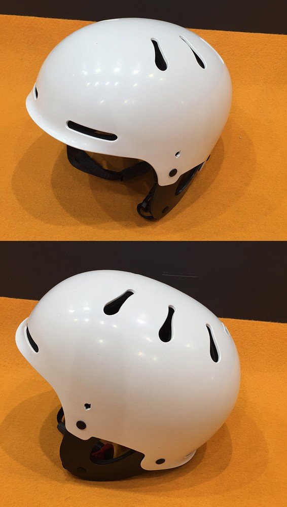GZZ Casco del Esquí Acuático de la Protección de la Seguridad de Los Deportes de Agua, Casco de Deriva del Rescate del Límite del Agua de Los Hombres Y de Las Mujeres,Blanco Brillante,S/M