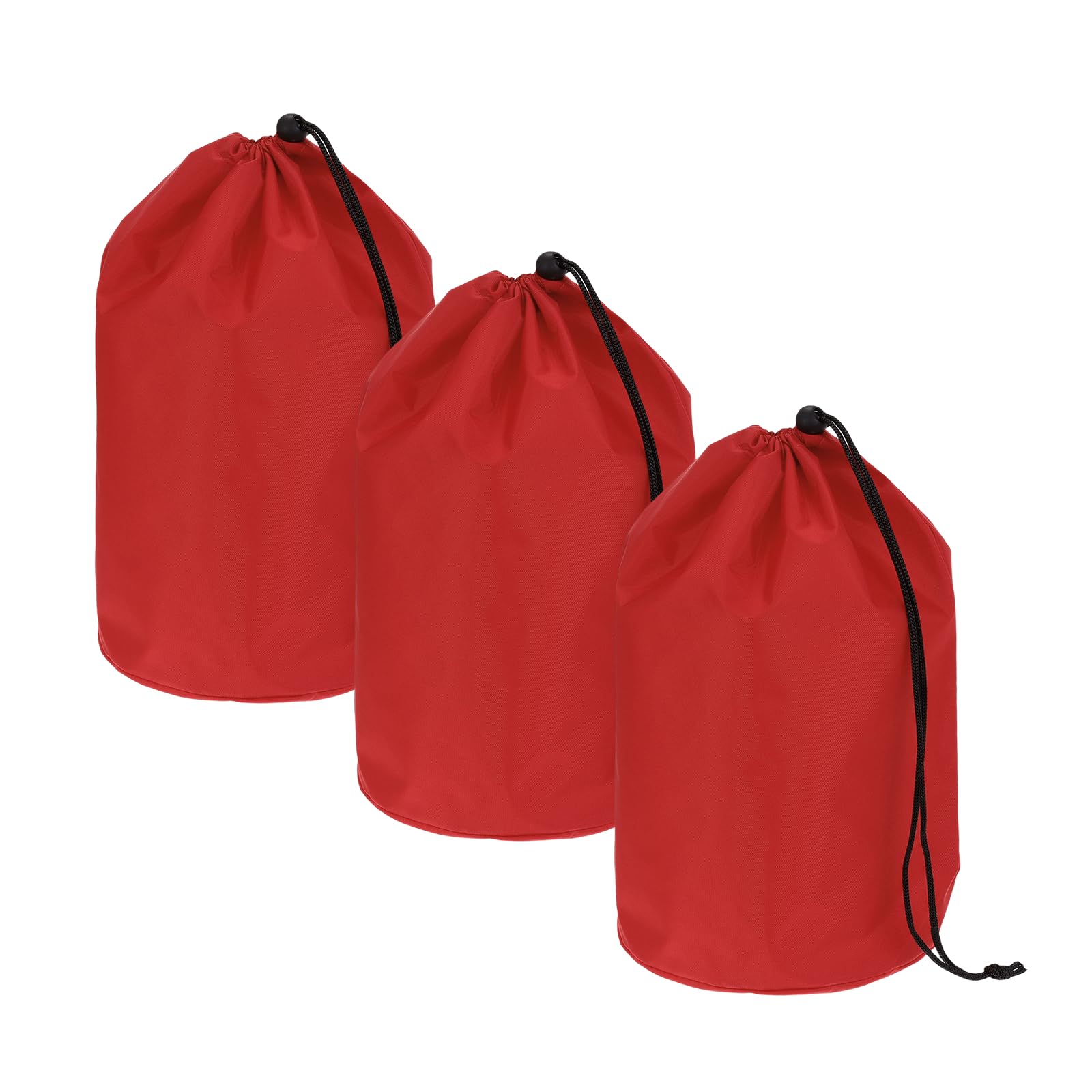 YELARXI Drawstring Bag with Toggle, Cinch and Ditty Pouch Portable Outdoor Products Ditty Bag 18x32cm & 3 Pack & Red - Fitting for (Backpacking/Camping/Traveling)