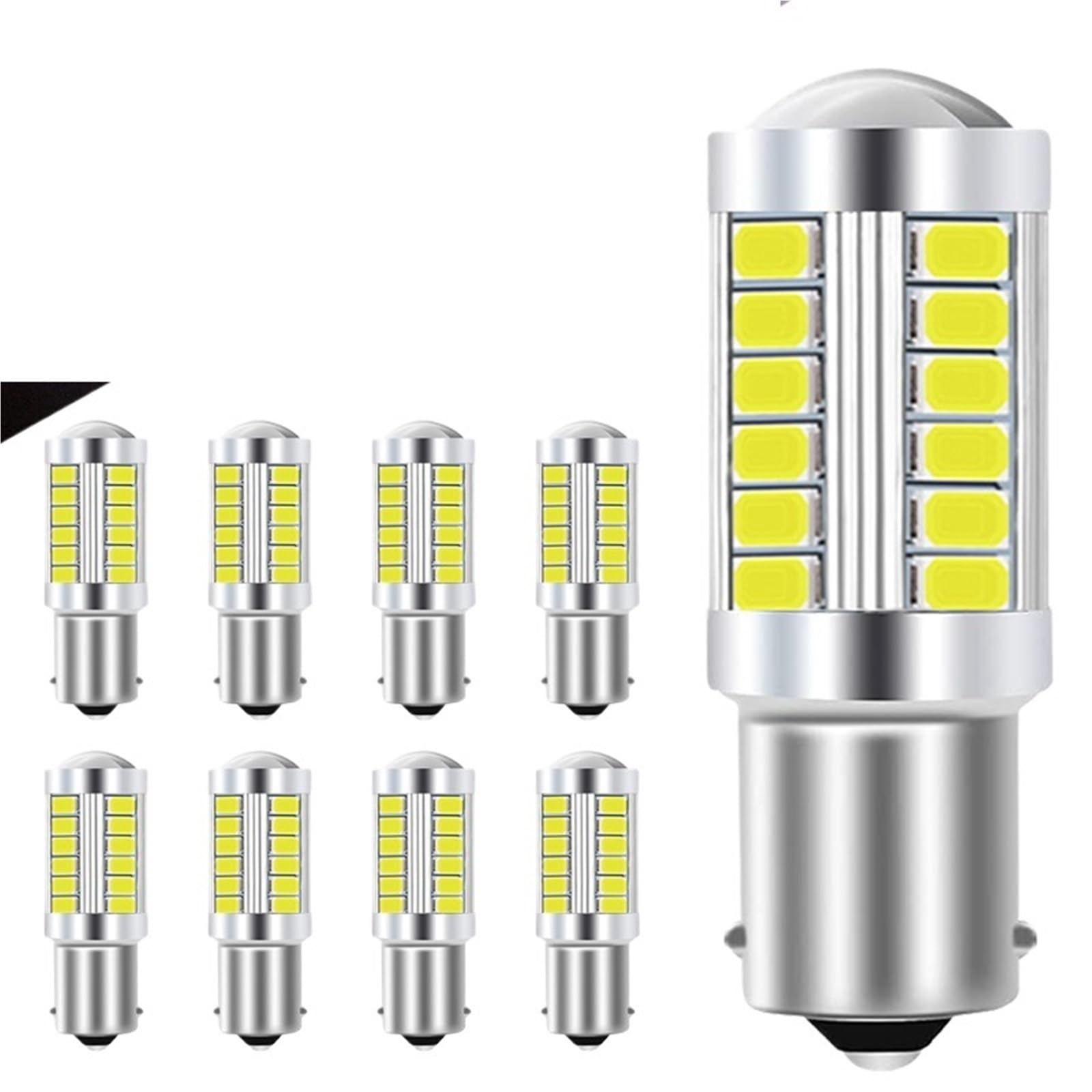 2/4/8 PCS P21W 1156 BA15S 1157 BAY15D Lampadine a LED Indicatori di direzione 12V 5630-33SMD 7000K Backup di parcheggio retromarcia bianco(4 PCS,9,1156 ba15s P21W)