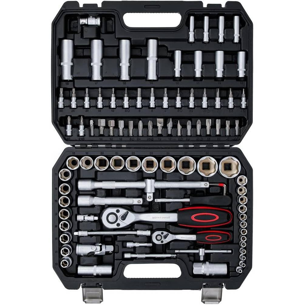Set mit 94 Tüllen, 6,3 mm (1/4) und 12,5 mm (1/2), aus robustem Stahl, vielseitig und langlebig. D-Work