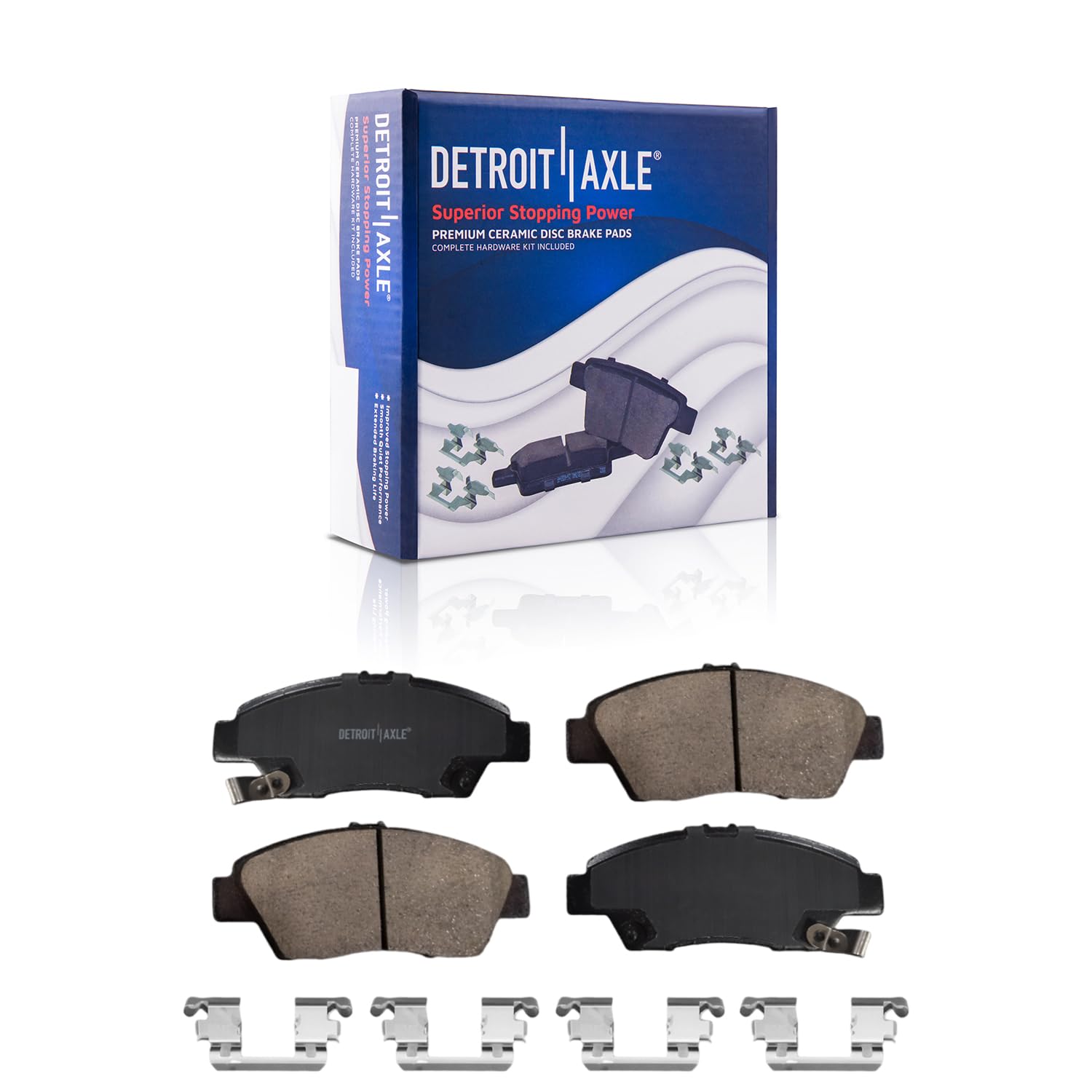 Detroit Axle - Front Ceramic Brake Pads for 2015-2020 Honda Fit