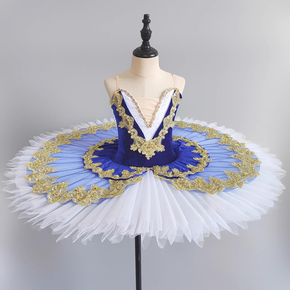 purpleq Ballettkleid Mädchen Tanzkostüm Kinder professionelles Ballett Tutu für Kinder Mädchen Schwanensee Ballett Tanzkleidung Gymnastik Trikot Ballerina Kleid