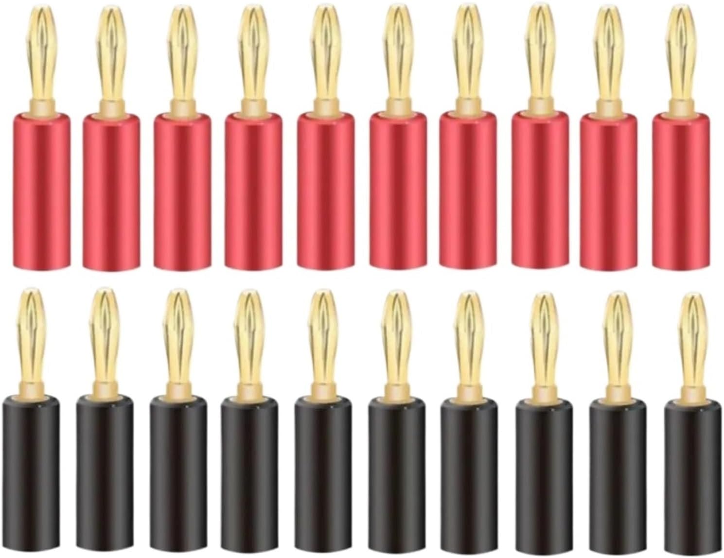 50pcs/100pcs 4mm Audio Speaker Screw Banana Plugs Connector Red Black Screw Type Speaker Cable Wire Pin Banana Connectors(50pcs)