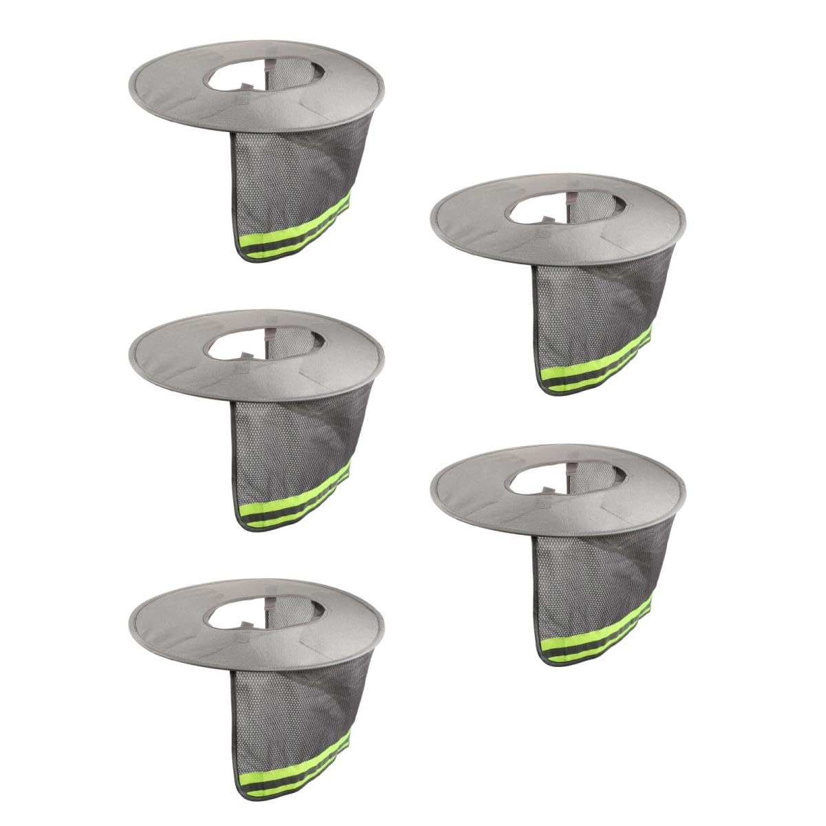 ORFOFE 5pièces Casque De Sécurité avec Solaire Visière Et Couvre-Nuque Accessoires pour Gris Réfléchissant UV