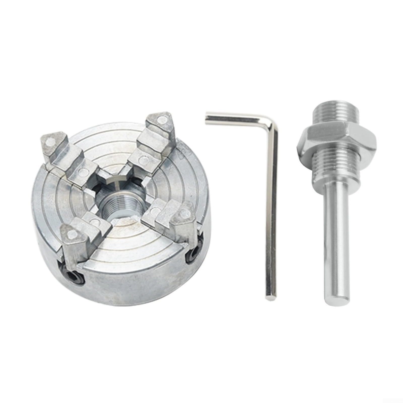 Mandrin pour mini tour avec filetage M12x1, mandrin à 3 mâchoires et 4 mâchoires en alliage de zinc, kit de support d'outils précis pour perceuses et travaux de tournage (C)