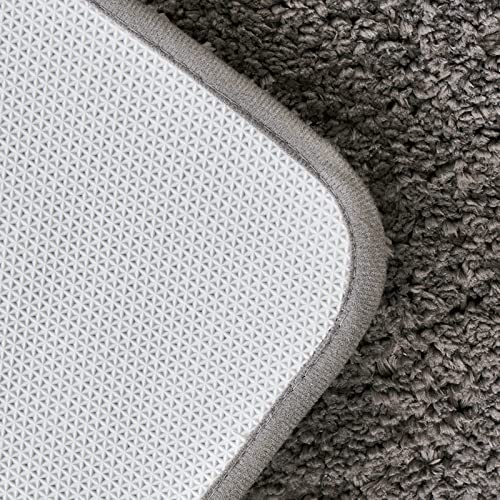 MIULEE Bath Mat Non Slip Absorbent Bathroom Soft luxurious Shower Small Mat Doormat Inside Rugs Kitchen Rugs Carpet Mat Washable for Bathroom Bedroom Kitchen Entrance 70x120 cm Sliver Grey - Image 3