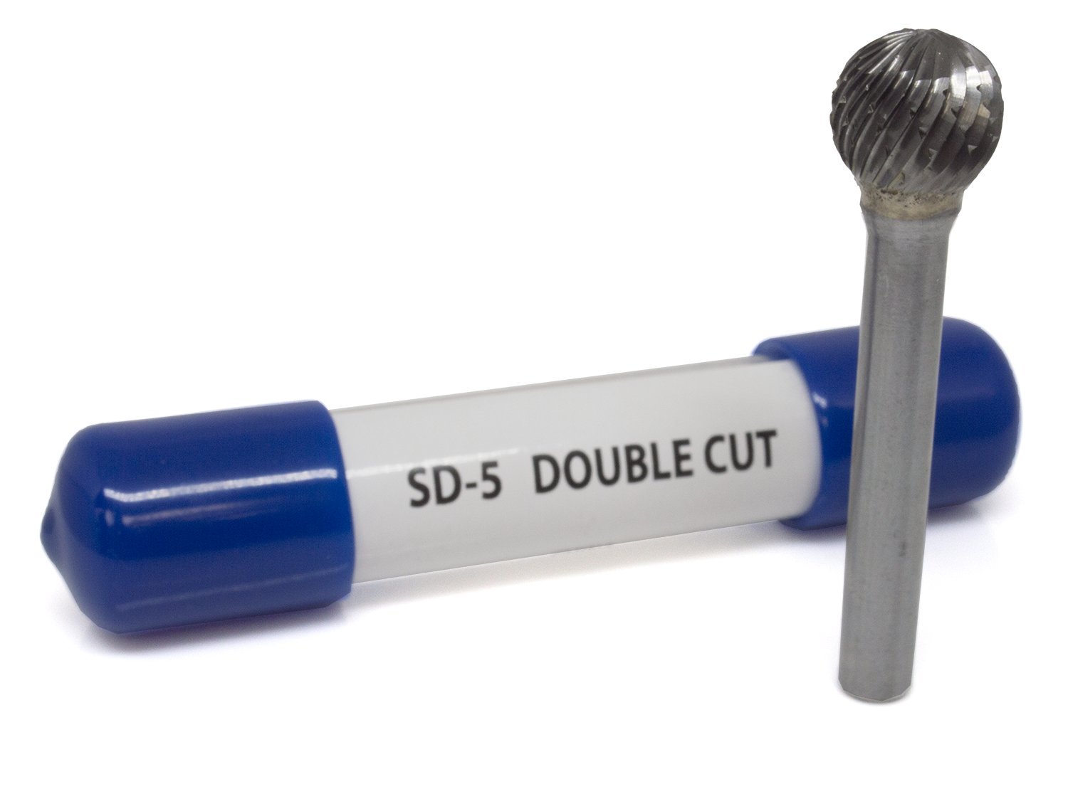 Benchmark Abrasives Ball Shape Premium Double Cut Tungsten Carbide Burr for Metal Wood Welding Deburring Sculpting High-Speed Die Grinders enclosed in Plastic Capsule 1/4 Shank (SD-5)