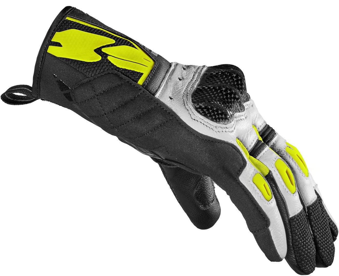 SPIDI, G-CARBON, Guanti da Moto con Touchscreen Capacitivo e Imbottiture Protettive, Guanti da Moto in Pelle Resistenti all'Abrasione e Traspiranti