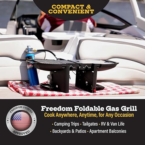 Miniatura 9 de Parrilla portátil de gas y plancha plegable Fold-N-Go, 9.200 BTU, ligera con estuche de transporte