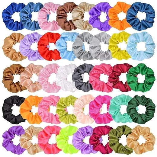 Kit com 36 Unidades Xuxinha de Cetim Anti Frizz - Scrunchies para Cabelo Laço Macio (6 Pçs)