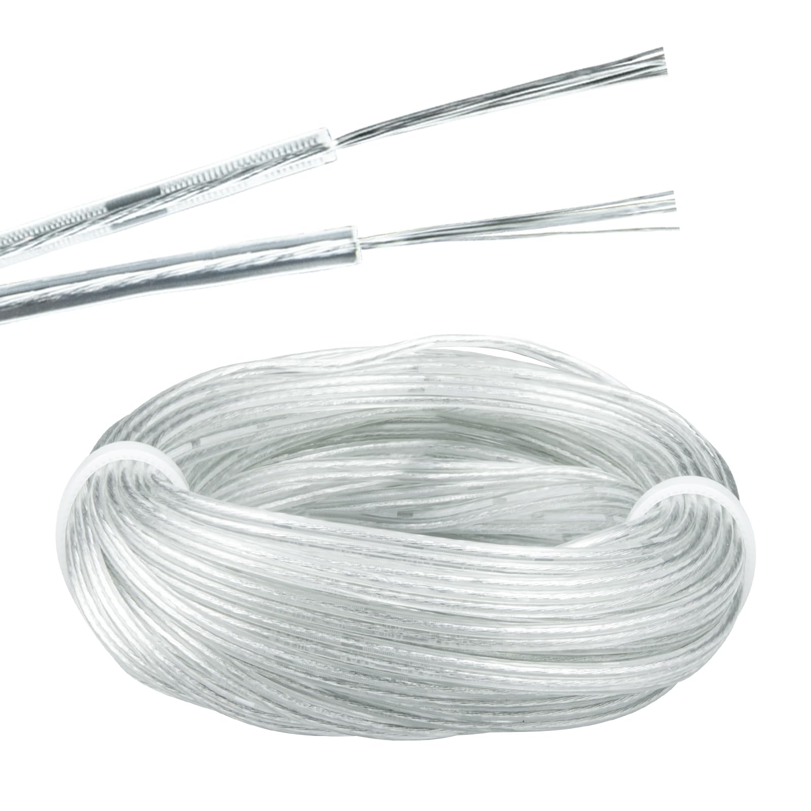 Urcianow 28AWG 2 Conductor Transparent Wire 10 Meters/32.8FT UL Certified PVC Insulated Flexible Electrical Cable for LED Lights DIY Electronics Home