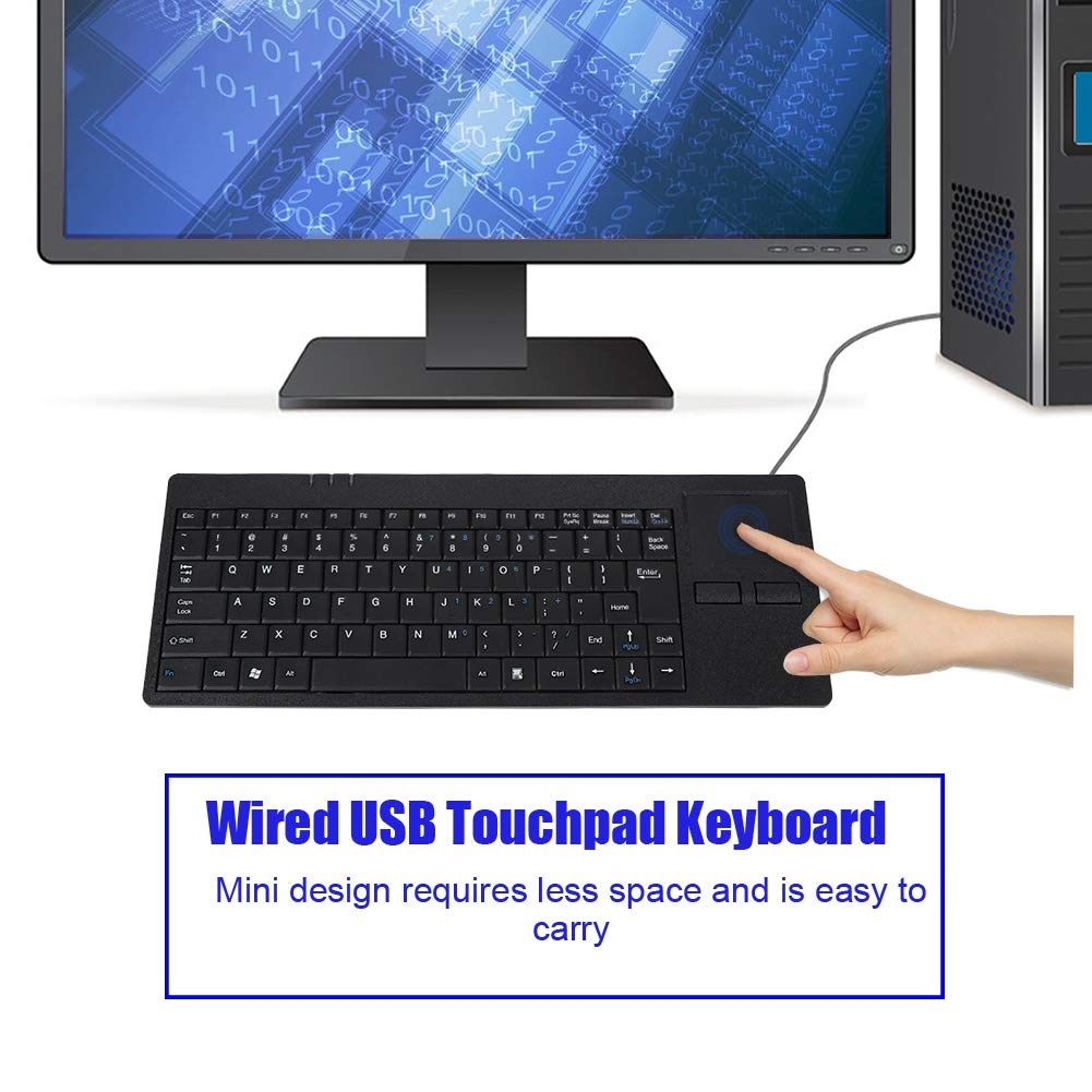 Gedourain Tastiera ultrasottile, tastiera touchpad ultrasottile 82 tasti per scrivania per computer notebook PC portatile