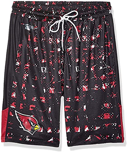 Zubaz NFL Men's Printed Grid Short, Arizona Cardinals, Medium