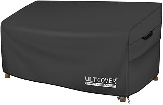 ULTCOVER Patio Furniture Sofa Cover 102W x 35D x 35H inch Waterproof Outdoor 4-Seater Couch Cover, Black