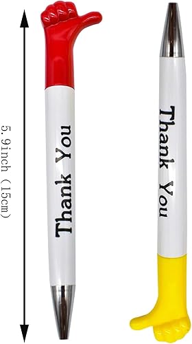 Miniatura 2 de Maydahui 75 bolígrafos de regalo de felicitación de agradecimiento, bolígrafos con pulgar hacia arriba, tinta negra, lindos bolígrafos de gestos de