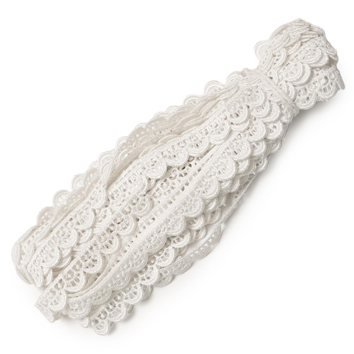 EmbroideryMaterial Kinari White Cotton Trim Laces and Borders Material for Saree Border, Suit, Kurta, Dupatta, Blouse, Gown, Lehenga & Neckline (9 Meters, 1.5 CM Wide) 1