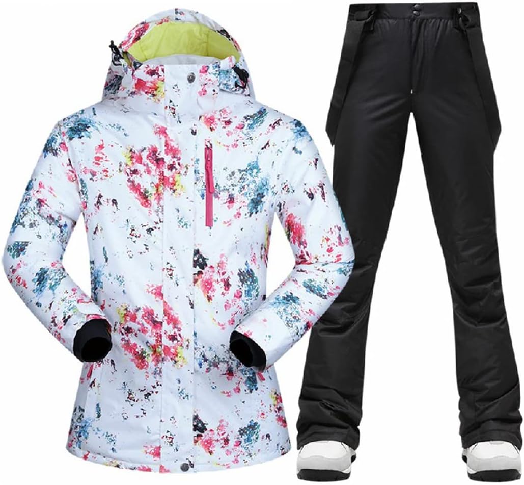 -30 Degree Ski Suit Women Winter Jackets and Pants Warm Waterproof Outdoor Snowboard Cycling Camping Jacket