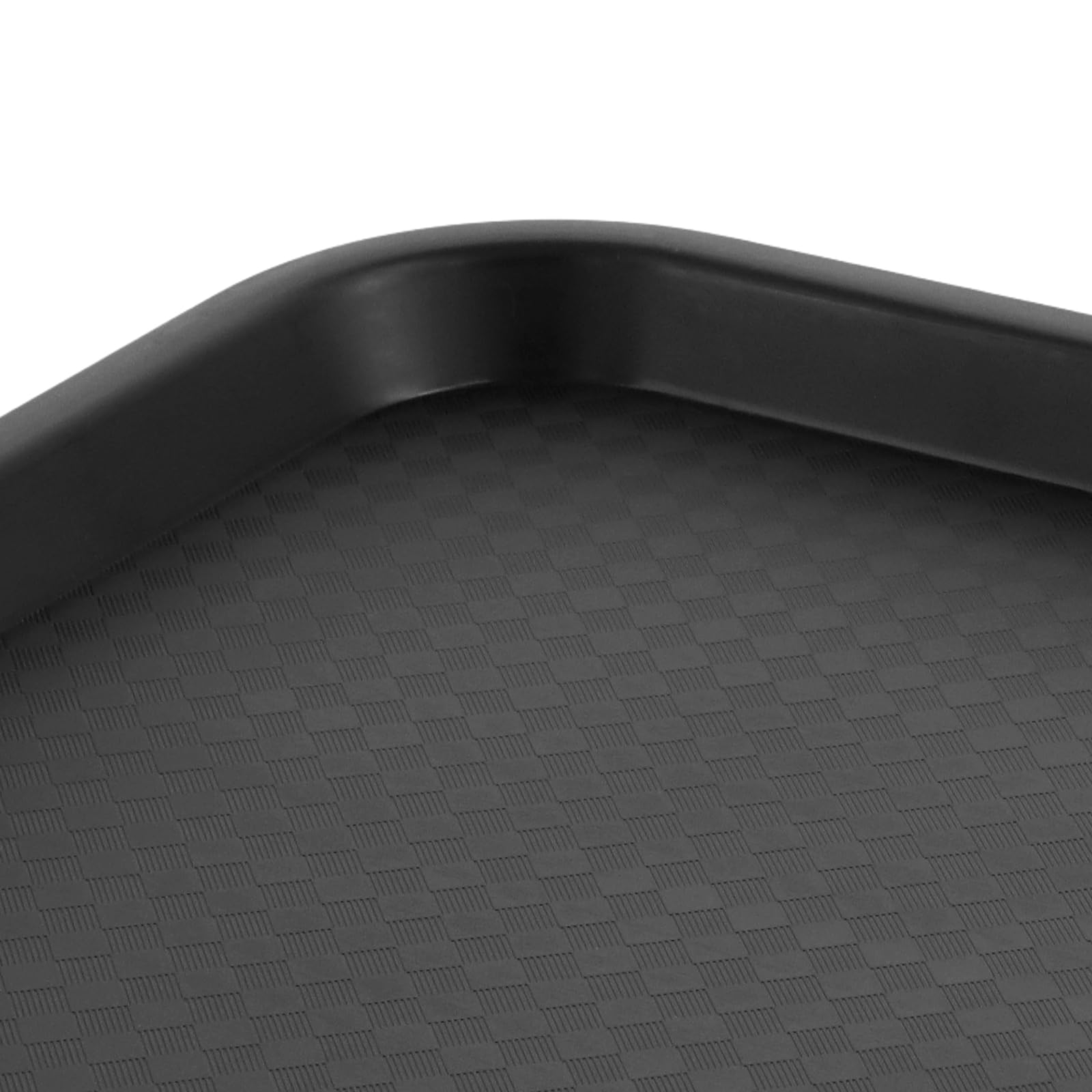 LEXININ 10 vassoi rettangolari in plastica nera per fast food, 41 x 30 cm, vassoi rettangolari per caffetteria, ristorante, fast food
