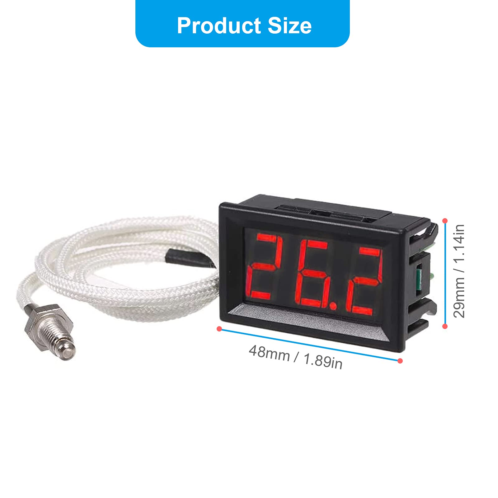 RUIZHI XH-B310 Termometro Digitale Industriale 12 V -30~800 °C K-Type M6 Termocoppia Tester