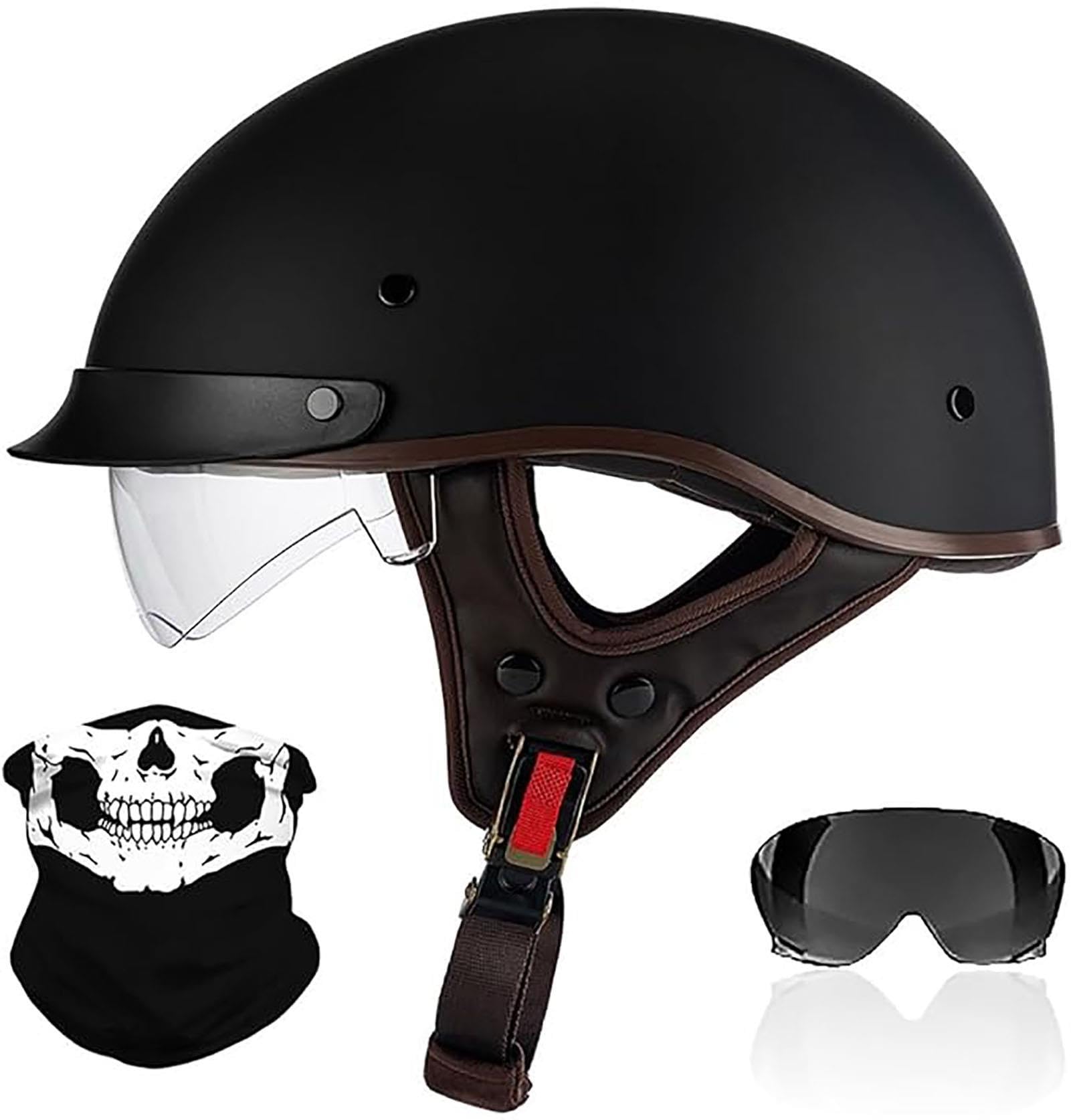 Półkaski Motocyklowe Retro, Kask Motocyklowy Z Certyfikatem