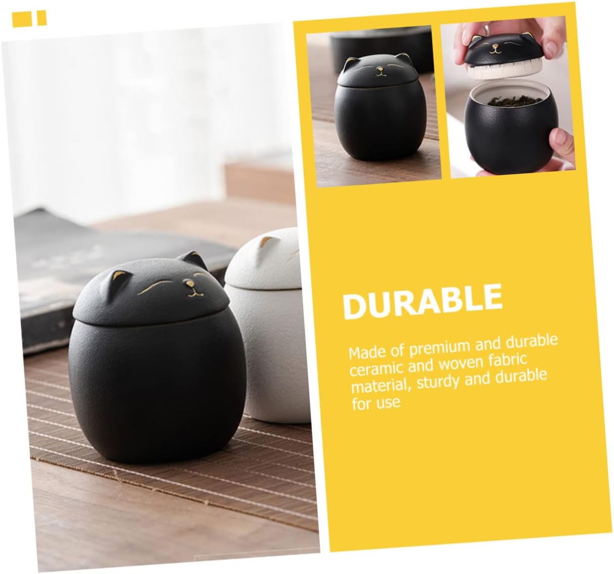 Totority Wear-Resistant Pet Urn Ceramic Cat Cremation Urn Compact Lightweight Sealed Ashes Container for Cats and Animals Memorial Keepsake