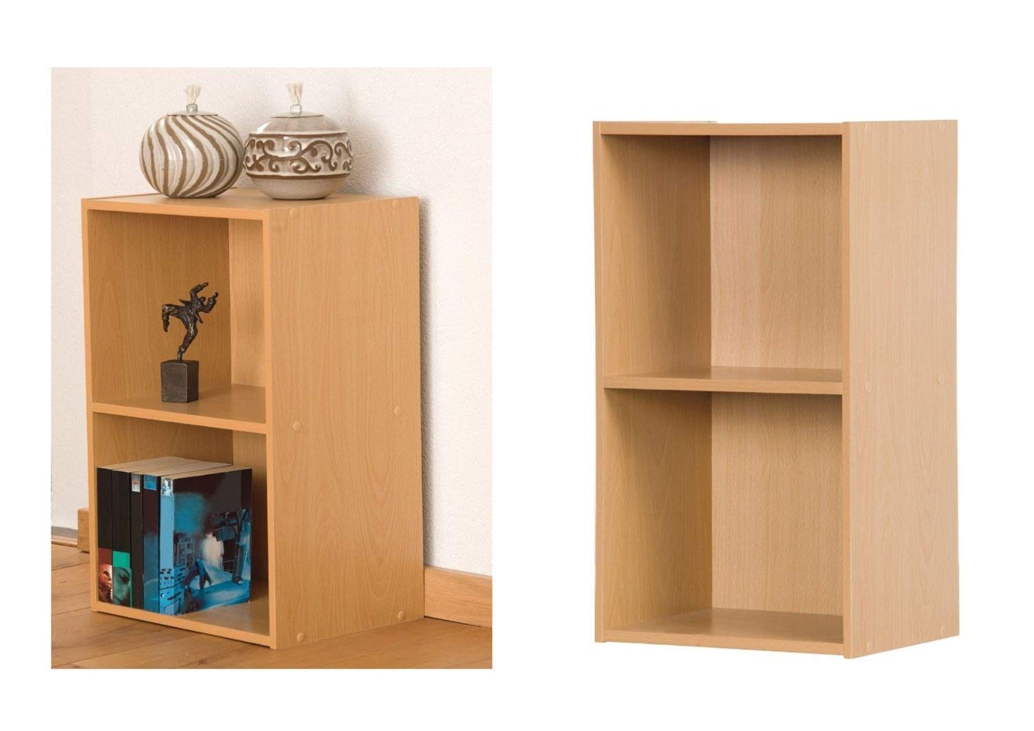 Top Home Solutions 2 Tier Wooden Bookcase Storage Shelving Unit