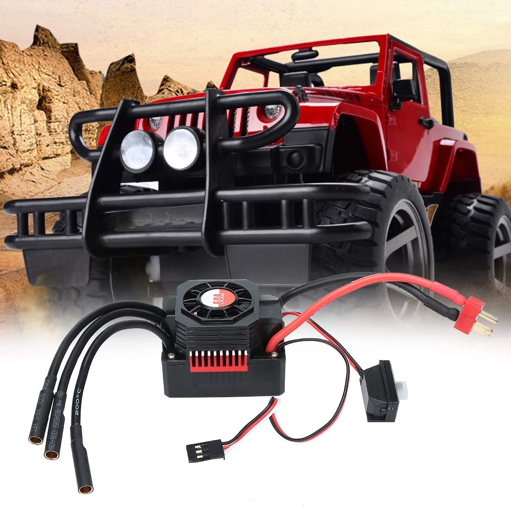 Tbest ESC Regolatore Di Velocità Elettrico Impermeabile 60A, 2-3S Lipo, Per Motore Brushless Sensorless, Auto RC 1:10 1:12