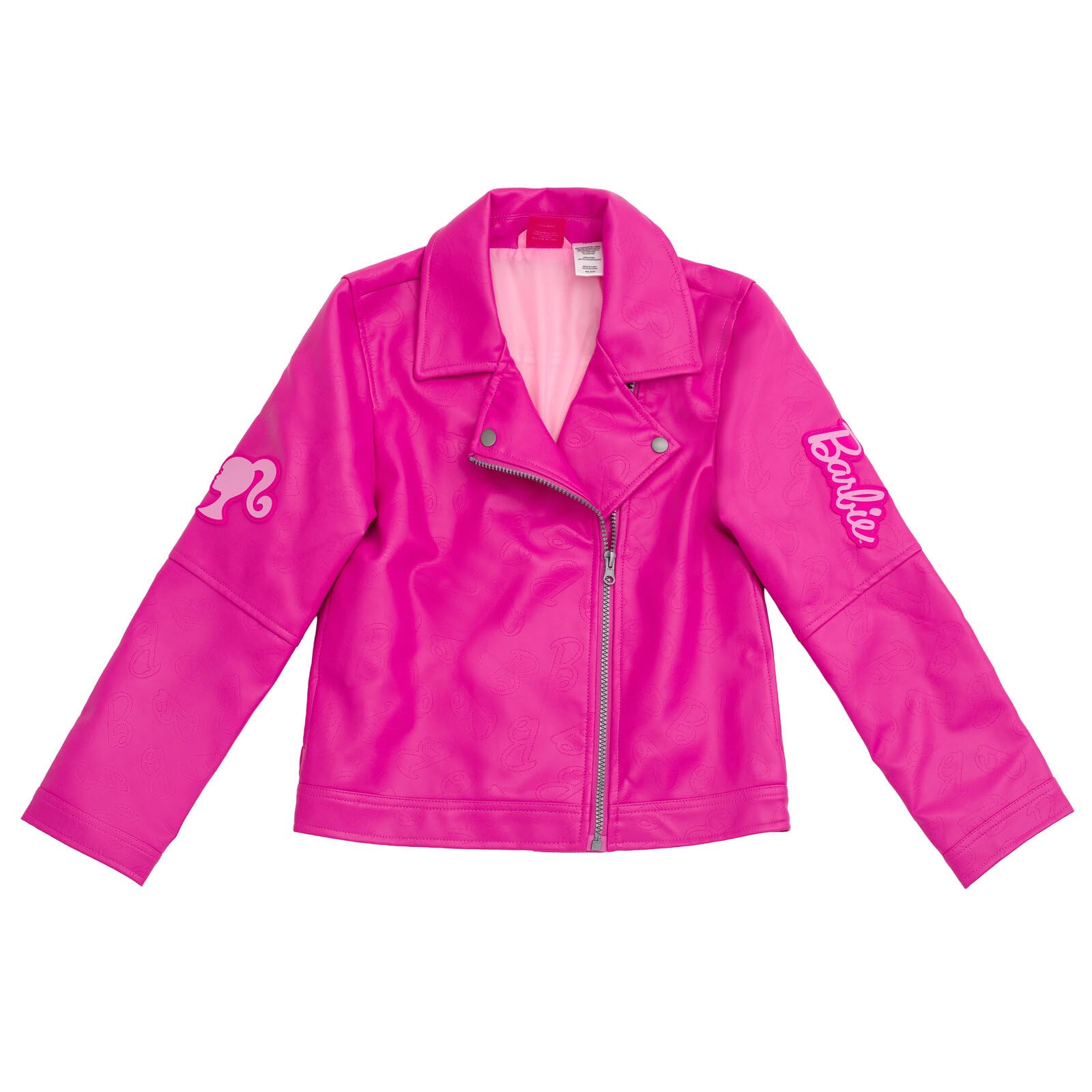 Barbie Girls' Iridescent Zip-Up Leather Jacket Little Kid to Big Kid