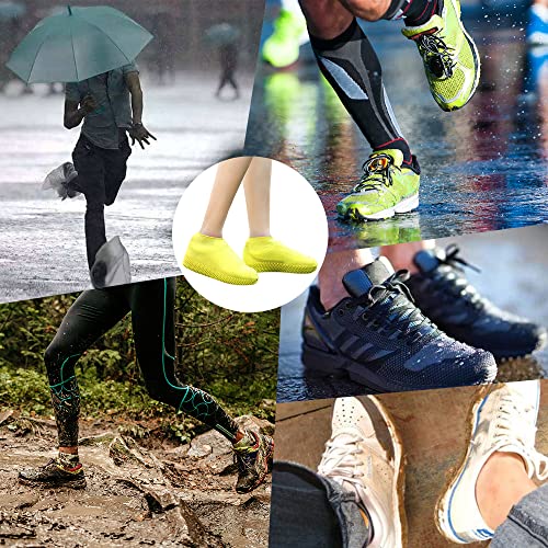 Silikon Überschuhe Wasserdicht Hillylolly Silikon Schuhüberzieher, Überschuhe aus Silikon, Segenüberschuhe Silikon, Wasserdichte Überschuhe Silikon für Kinder/Damen/Herren, geeignet für Regentage (M)