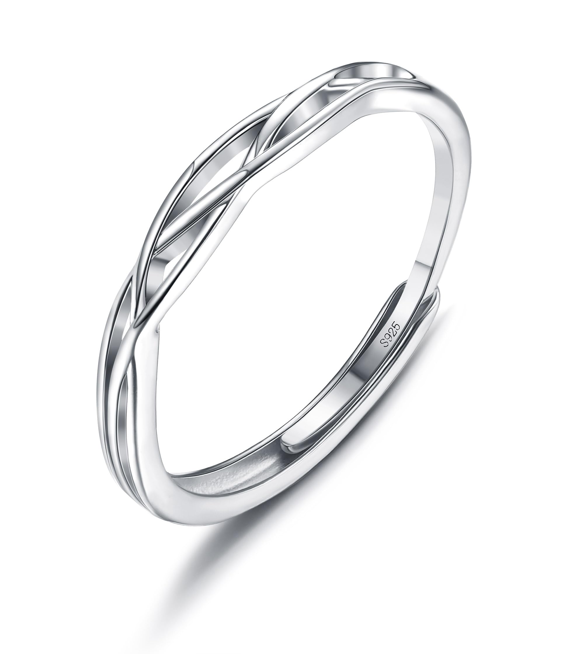 KALVICAAnillo Nudo Celta de Plata de Ley 925 para Mujer y Niña Anillo de Pulgar Vintage Anillo Plata Mujer Anillo Ajustable Apilable