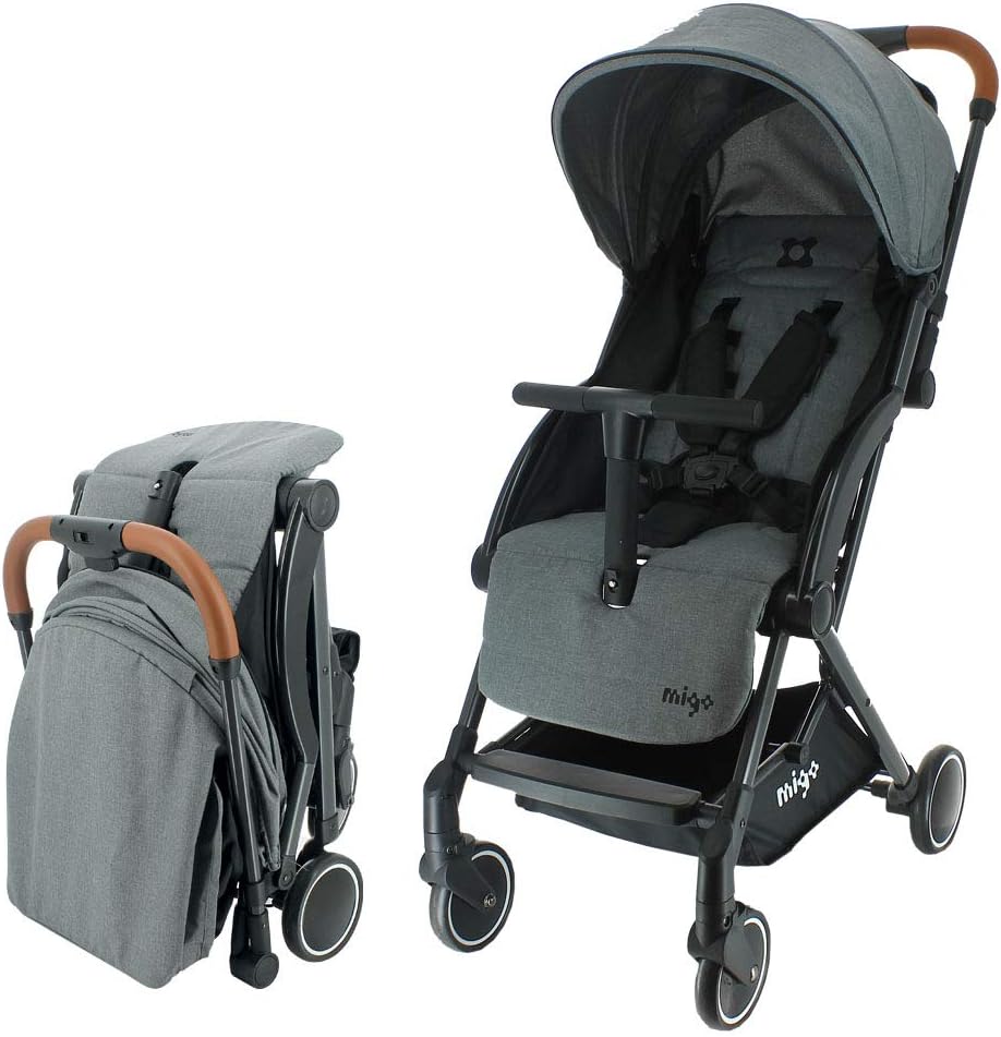 Poussette GAYA MIGO gris chiné Pliable à une main Homologué avion 0/36 mois Amazon.fr