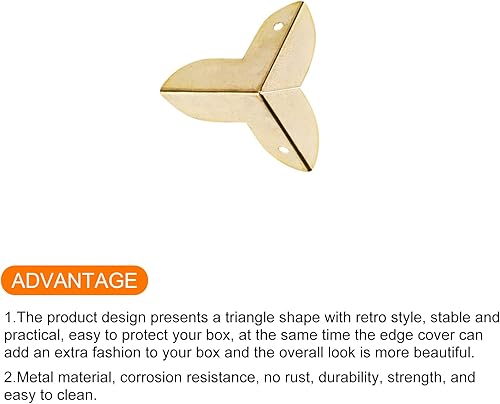 Miniatura 4 de METALLIXITY Protectores de esquina decorativos (0.866 in0.87 pulgadas), 20 unidades, funda de metal de madera para muebles, mesa de madera, latón