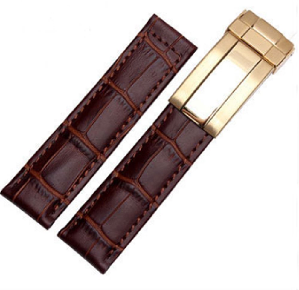 Richie strap]19mm/20mm Leather Band Strap Bracelet Buckle Fit for Rolex Daytona Submariner Watch