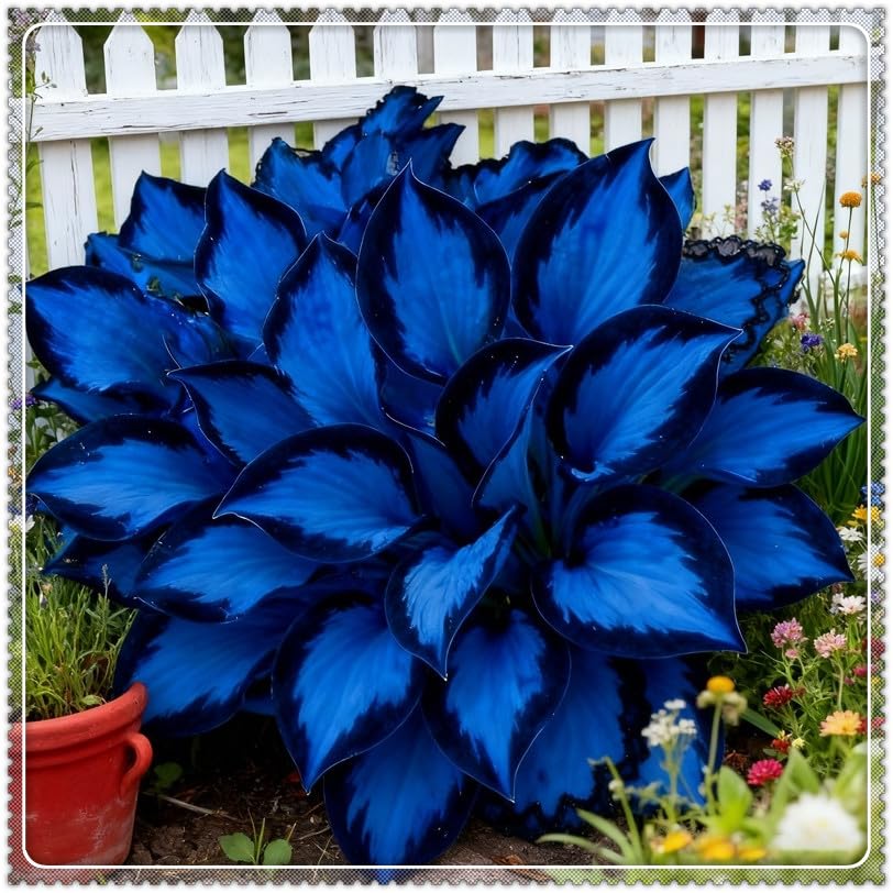Midnight Blue Heart Hosta Bulbs: Rapid-Growing for Lush Garden Borders & Landscaping | Excellent Displays-3 Bulbs-A