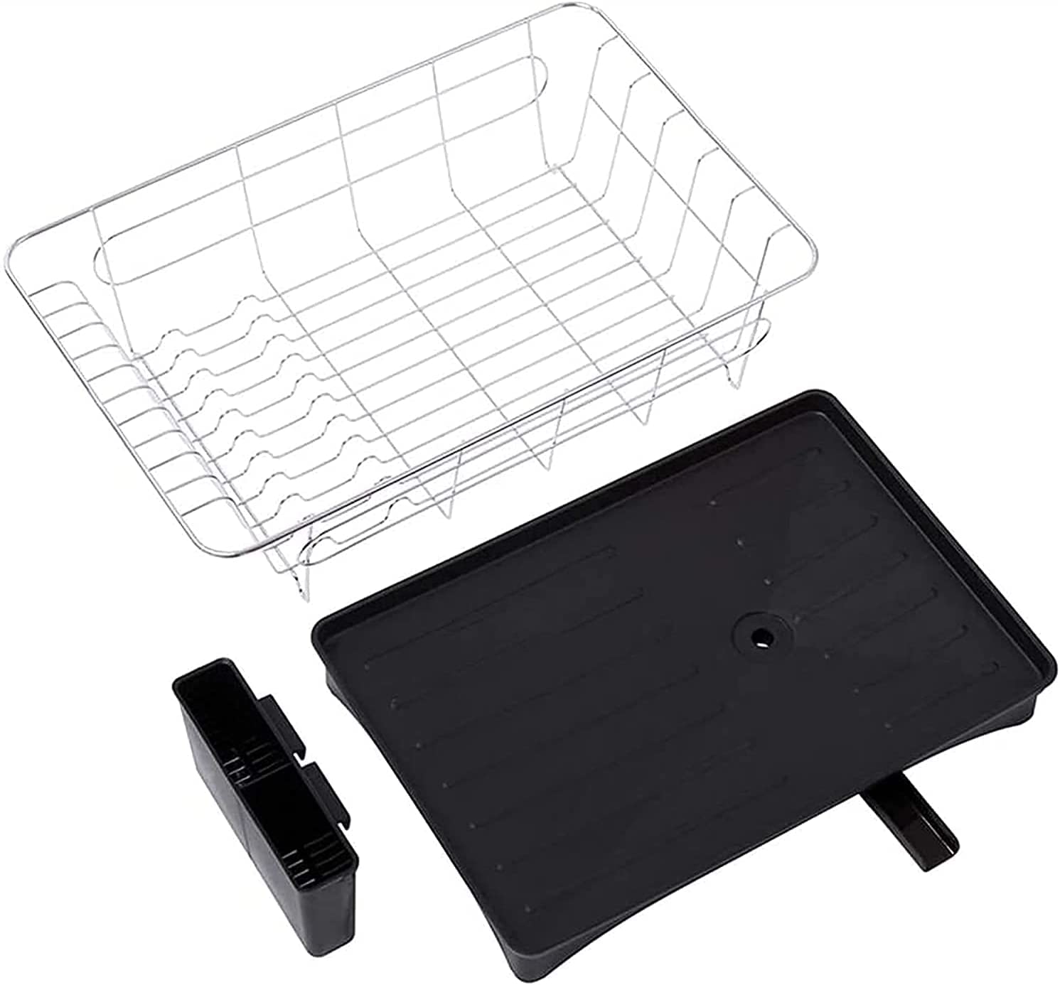 Abtropfgestell Geschirrständer Küchenabtropfregal Geschirrständer Teller Schüsseltrockner Organizer Halter Abtropfgestell aus Edelstahl Küchenregal Geschirrtrockner Abtropfgestell/Weiß/42 *