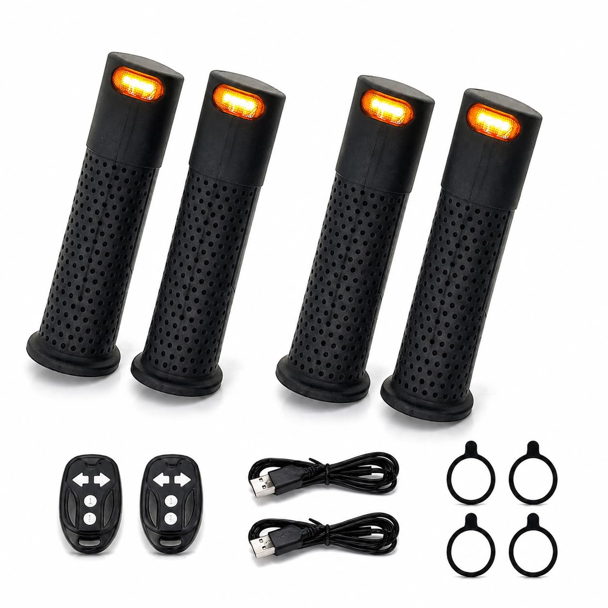 E Scooter Blinker Nachrüsten – Kabellose Lenkergriffe mit Blinker & Fernbedienung für Xiaomi M365 Pro 1S Pro 2 Mi3, Links Rechts Set, Elektro Scooter Zubehör