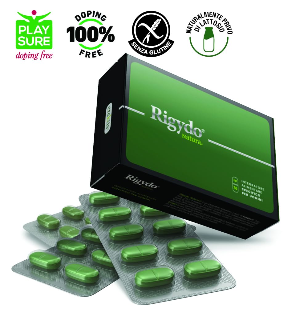 Rigydo® Natura - Integratore Uomo Premium | Benessere e vitalità maschile | Con Tribulus, L-Arginina, blend brevettato, Zinco e Selenio - 30 compresse